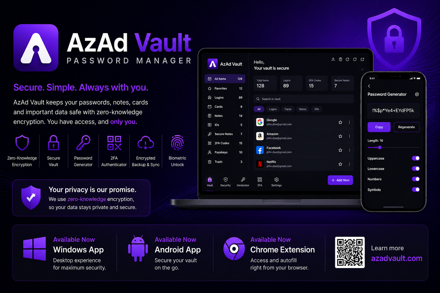 AzAd Vault: Password Manager